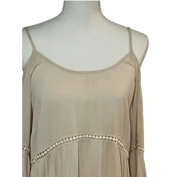 Umgee beige size L cold shoulder mini dress EUC - Picture 5 of 11